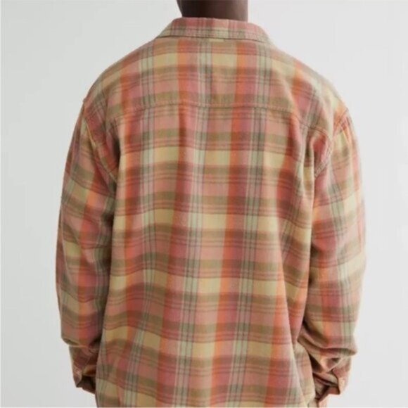 Urban Outfitters | BDG Vintage Core Flannel Buttondown Shirt New Orange Plaid - Picture 4 of 8